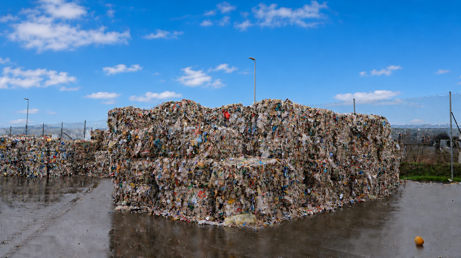 Recyclinganlage mit Kunststoffballen